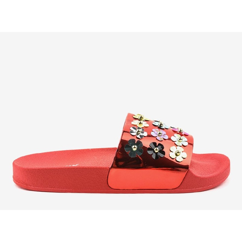 Rote Flip-Flops mit Blumen D7659-4 1