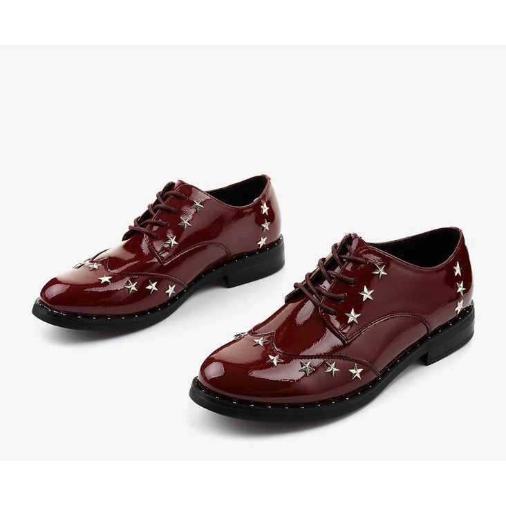 Kastanienbraune Damenschuhe C18-37117 rot 1