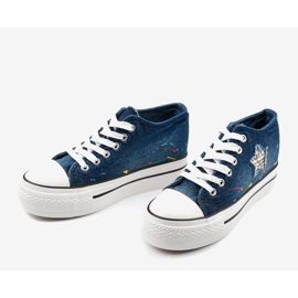 Marineblaue Sneakers mit Schnürsenkeln Mirarenna 1