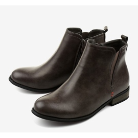 Graue isolierte Stiefel mit Simplegleam-Reißverschluss 1