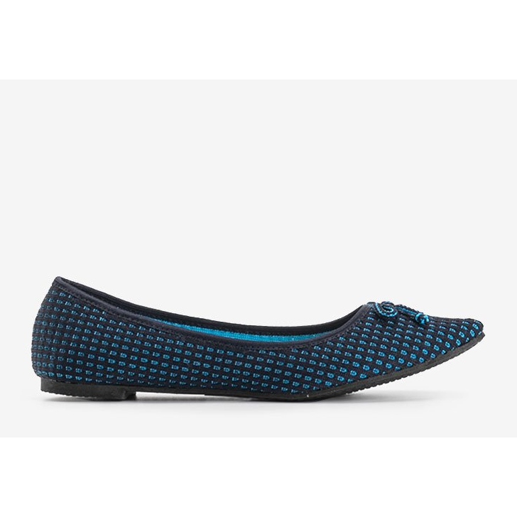 Del Amor blaue Textilballerinas schwarz 1