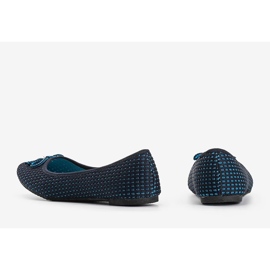 Del Amor blaue Textilballerinas schwarz 2