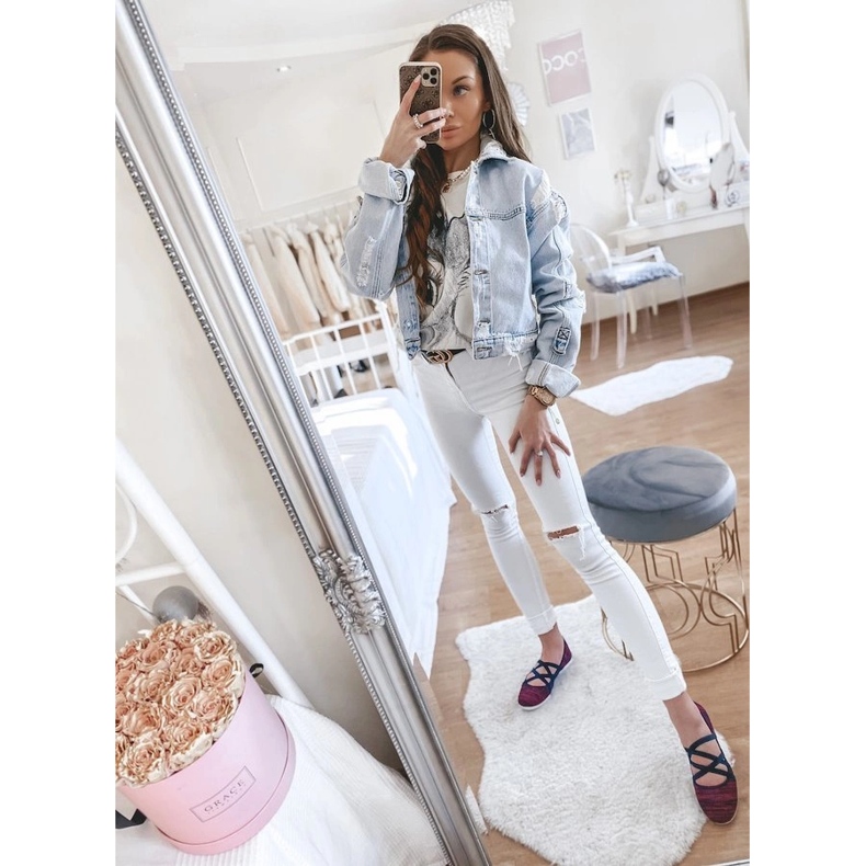 Rosa Stoffballerinas LD8E07 marineblau 1