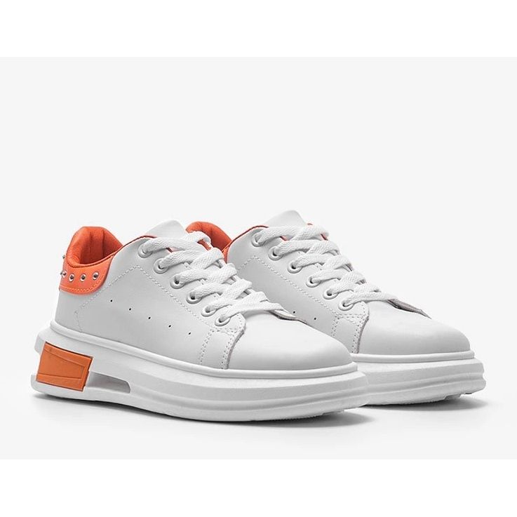 BM Taranto Damen-Sneaker in Weiß und Orange 1