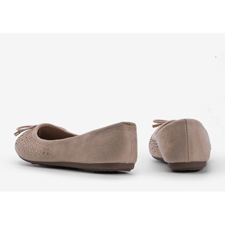 Beige Wildleder Ballerinas mit Larissa Zirkonia 1