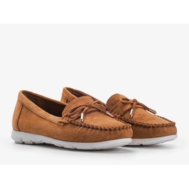 Braune Loafer aus Öko-Wildleder mit Mckayla-Schleife 1