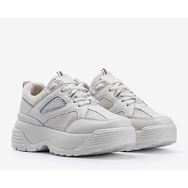 Beige Sneaker mit dicker Jaida-Sohle 2