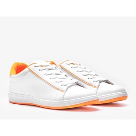 Neon Orange Carol weiße Sneakers für Damen 1