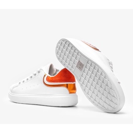 Orangefarbene weiße Sneakers von Makaila für Damen 1