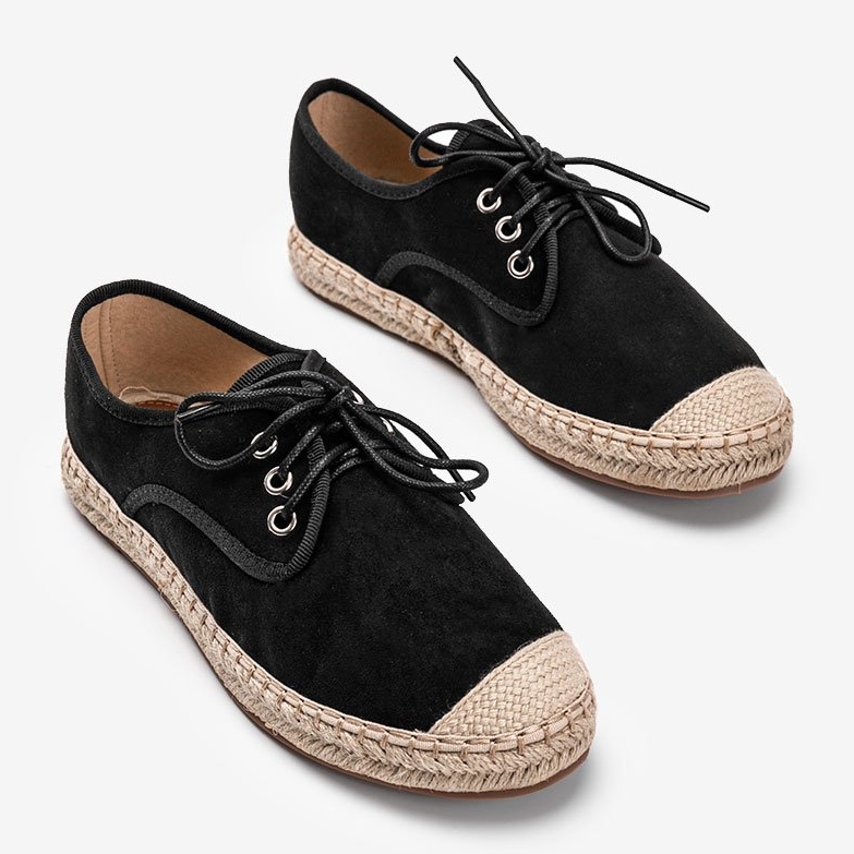 Schwarze Espadrilles aus Öko-Wildleder Celina 1