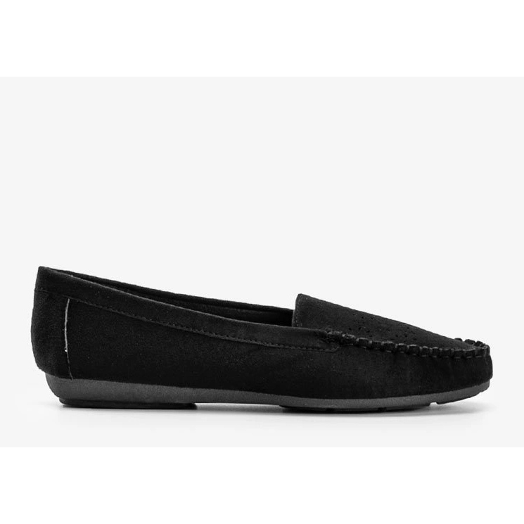 Schwarze Loafer mit durchbrochener Justine-Zehe 1