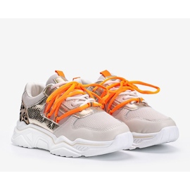 Beige Sneakers mit Tiermotiv von Jan 1