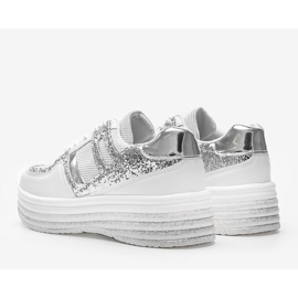 Weiße Brokat-Sneaker auf einer dicken Laurel-Sohle 1