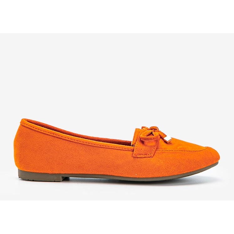 Orangefarbene Loafer mit Schleife von Arlene 1