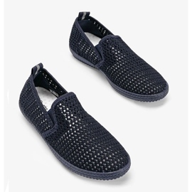 Mallory marineblaue durchbrochene Sneakers 1