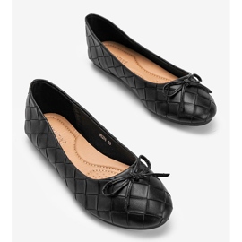 Kaiden schwarze geflochtene Ballerinas 1