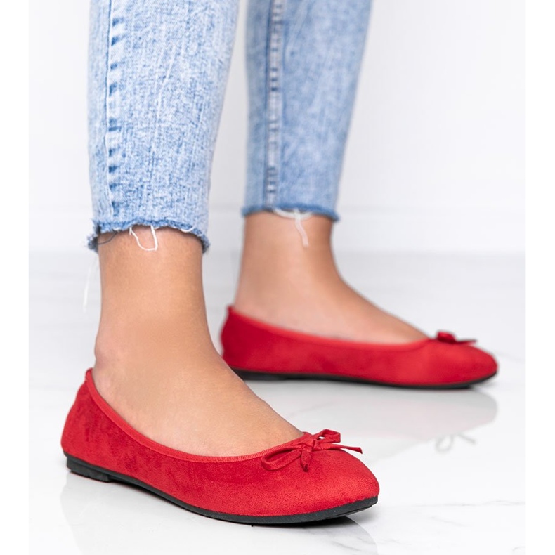 Rote Ballerinas mit Schleife Angelina 1