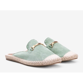 Women World grüne Hausschuhe mit Schnalle 1