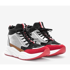 Schwarze Sneaker auf klobiger Cassadi-Sohle mehrfarbig 1