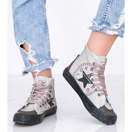 BM Nadi graue Knöchel-Sneaker für Damen 1