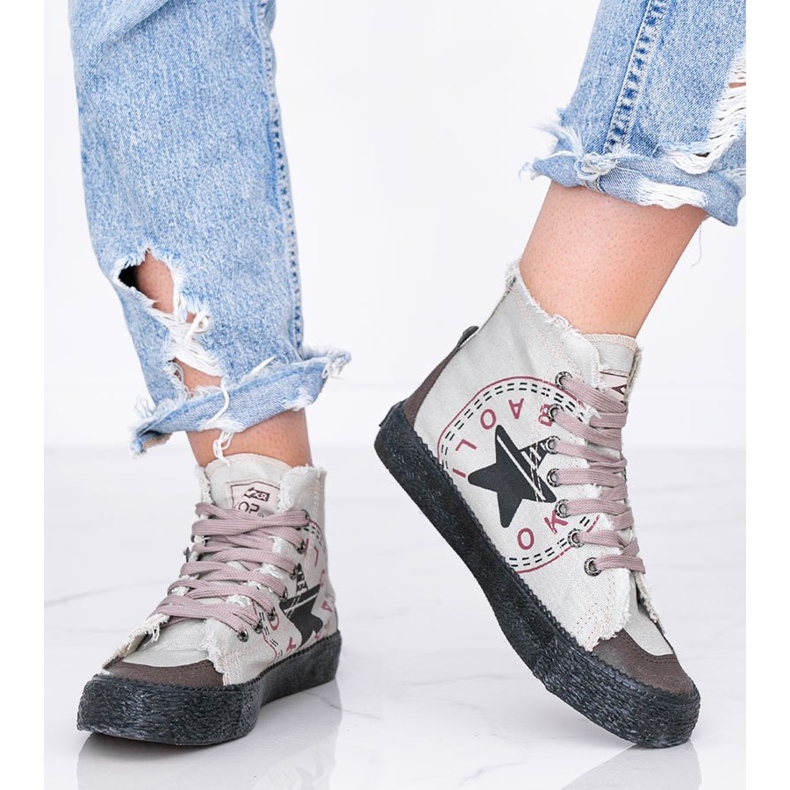 BM Nadi graue Knöchel-Sneaker für Damen 1