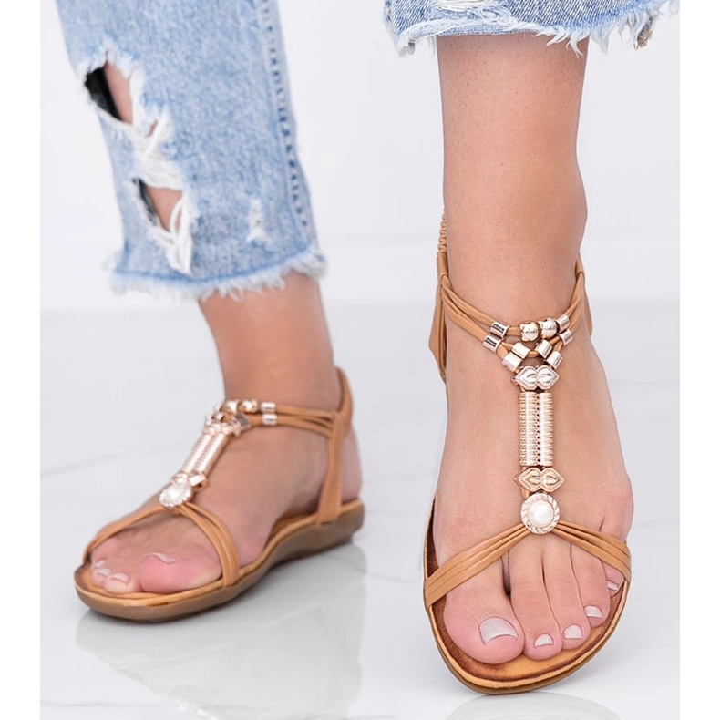 Liva braune Sandalen für Damen 1