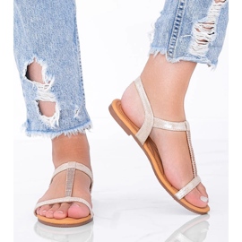 Igi beige holografische Damensandalen 1