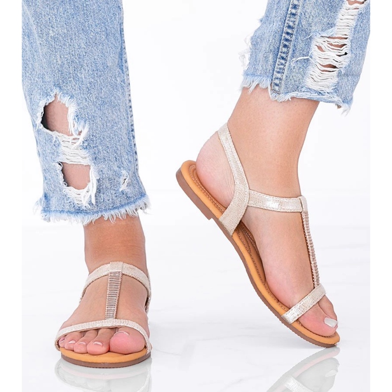 Igi beige holografische Damensandalen 1