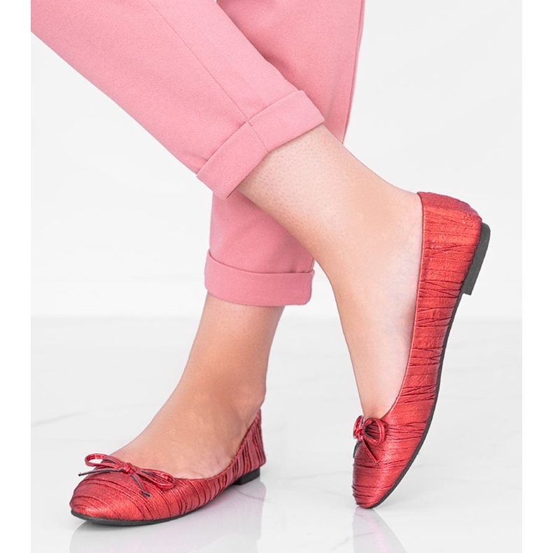 Ayris rot glänzende Damen Ballerinas 1