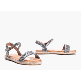 Schwarz-silberne Damensandalen von Baleria 1