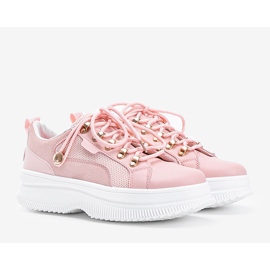 Pinke Sneaker auf hoher Tifel-Sohle rosa 1