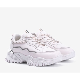 Beige Sneaker mit dicker Desiare-Sohle 1