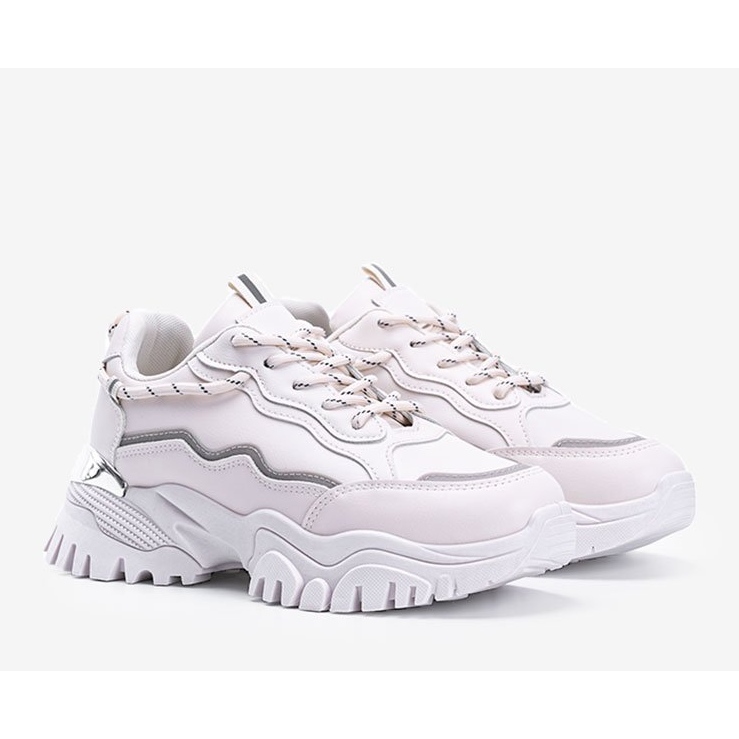 Beige Sneaker mit dicker Desiare-Sohle 1