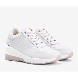 Beige Keilsneaker mit geflochtenem Dianne-Muster 1