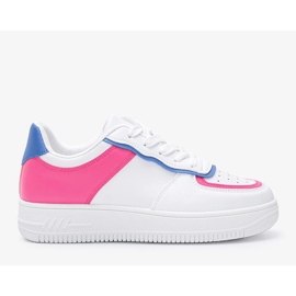Weiße Sneaker mit bunten Noyale-Einsätzen rosa 1
