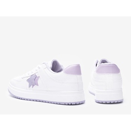 Weiße und lila Sneaker mit Polja-Sternen 1