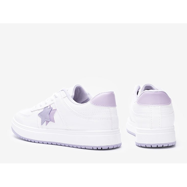 Weiße und lila Sneaker mit Polja-Sternen violett 1