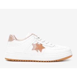 BM Weiße und braune Sneaker mit Polja-Sternen 1