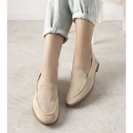 Beige Downtown-Loafer mit flachen Absätzen 1