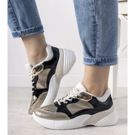 Goldene Sneakers mit hoher Sohle Rude schwarz 1