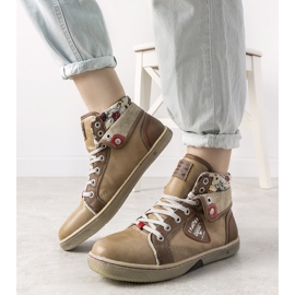 Beige knöchelhohe Sneakers für Damen von Niente 1