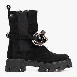 Schwarze Stiefel mit goldener Kette von Gareau 1