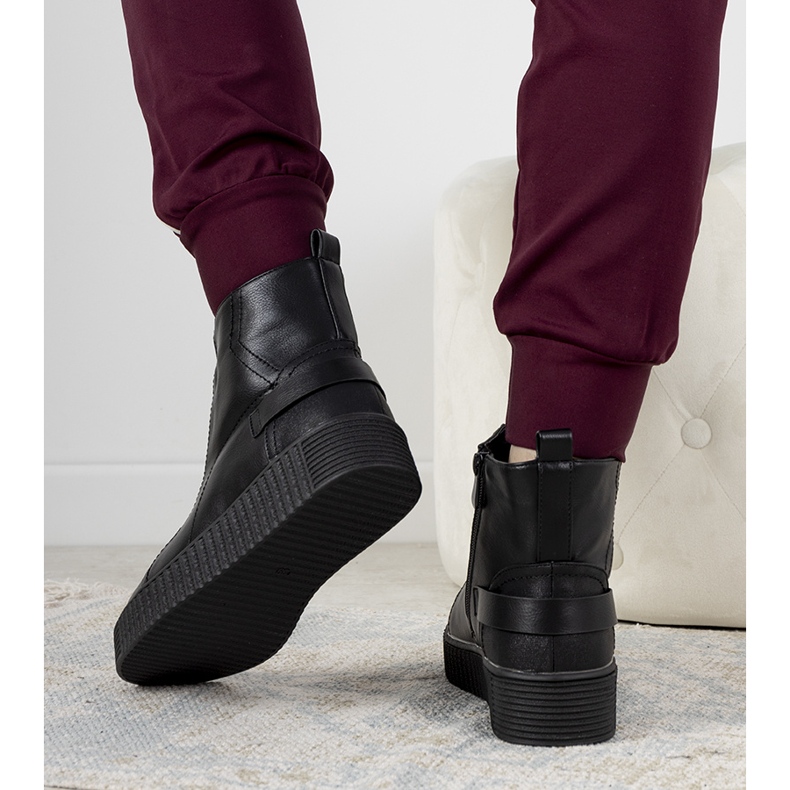 Schwarze Nazario Plateaustiefel 1