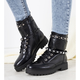 Schwarze flache Lapierre-Stiefel 1