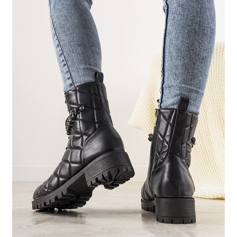 Schwarze Jaclyn Damen Steppstiefel 1