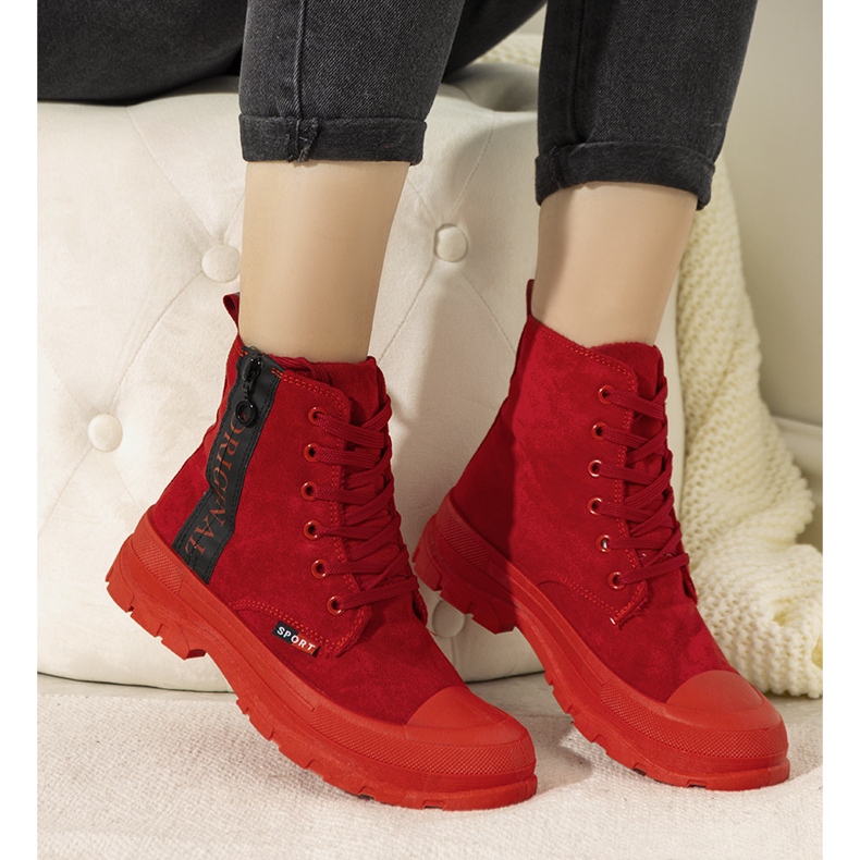Rote warme Damenstiefel Goris 1