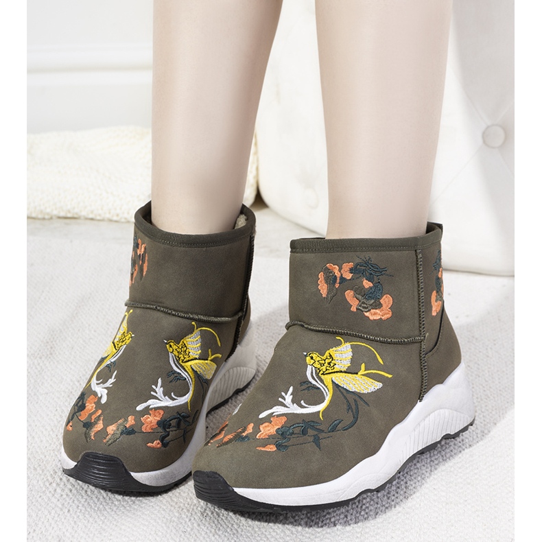 Jamil bestickte grüne Schneestiefel 1