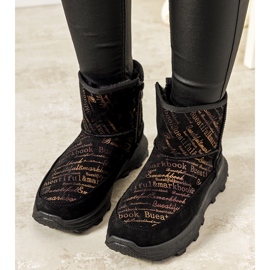 Schwarz-goldene Crescent-Schneestiefel für Damen 1