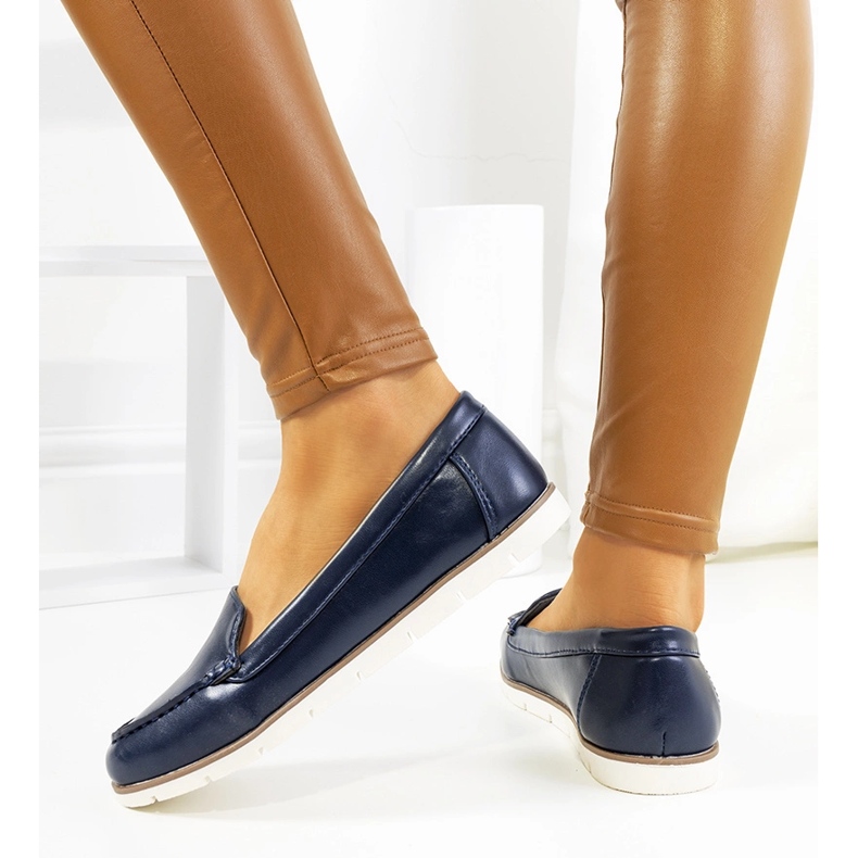 Marineblaue Damenmokassins von Montez 1