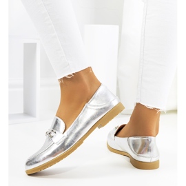 Silberne Aniria-Loafer mit flachem Absatz 1